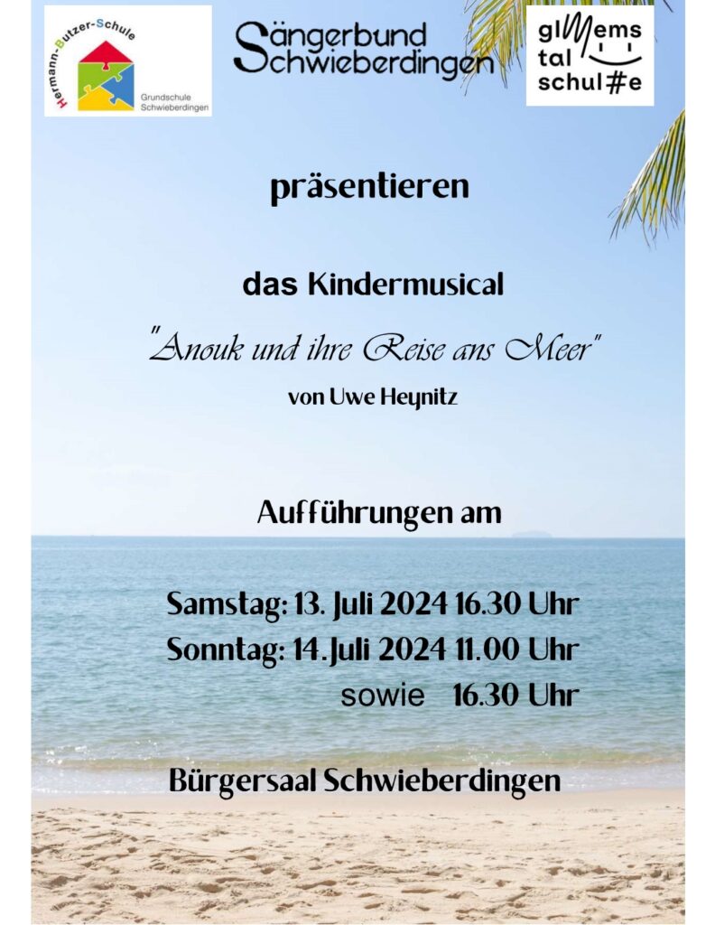 Kindermusical "Anouk und ihre Reise ans Meer" @ Bürgersaal Schwieberdingen